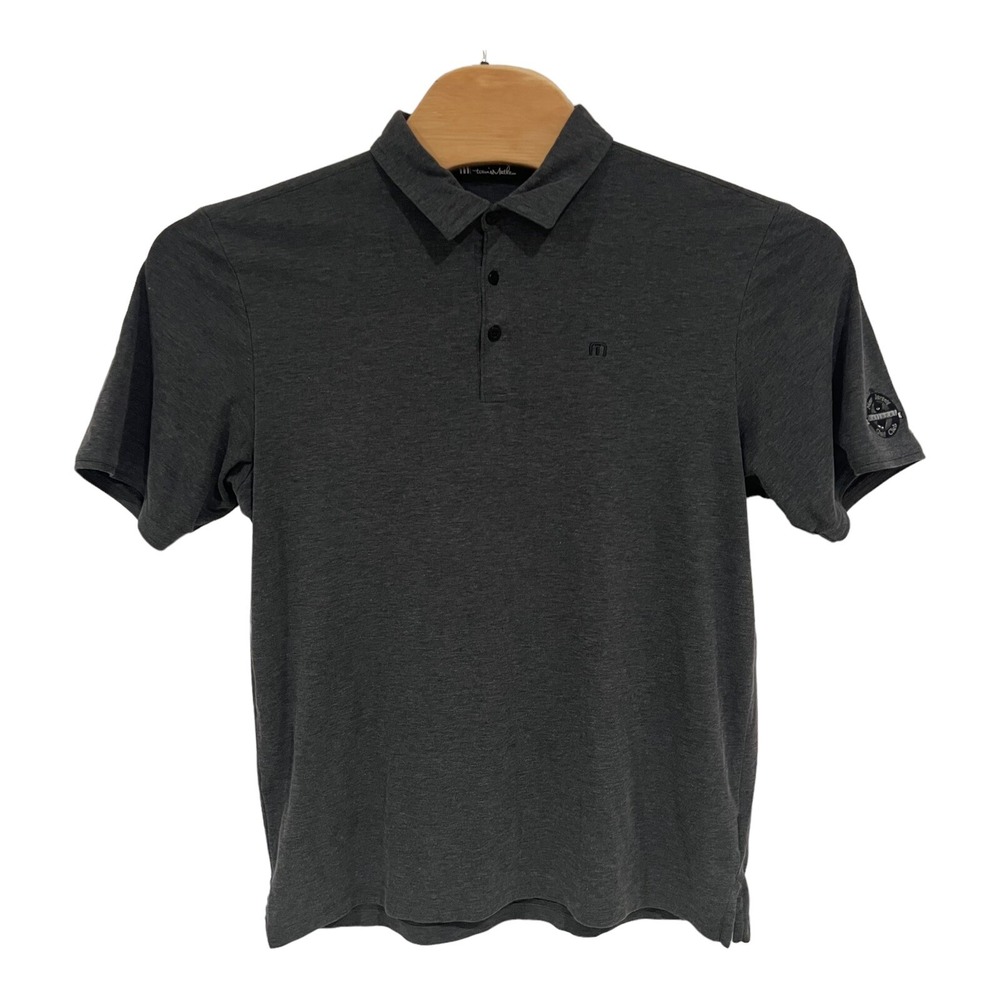 TravisMathew Men's Polo Shirt Black L Golf Short Sleeve Casual